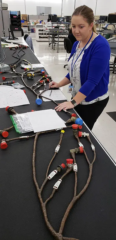 Women performing final inspection on product